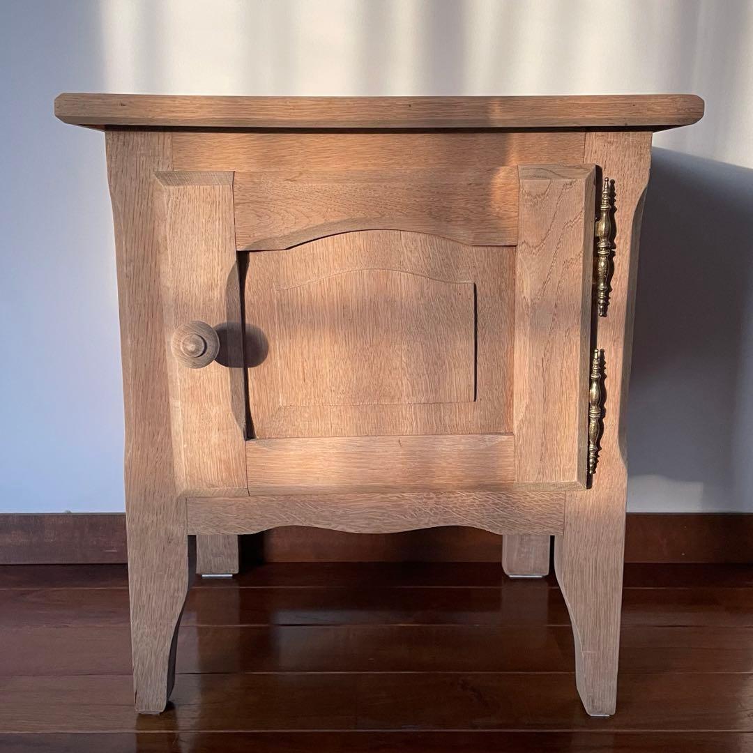 キャビネット サイドテーブル ナイトテーブル アンティーク フランス 無塗装