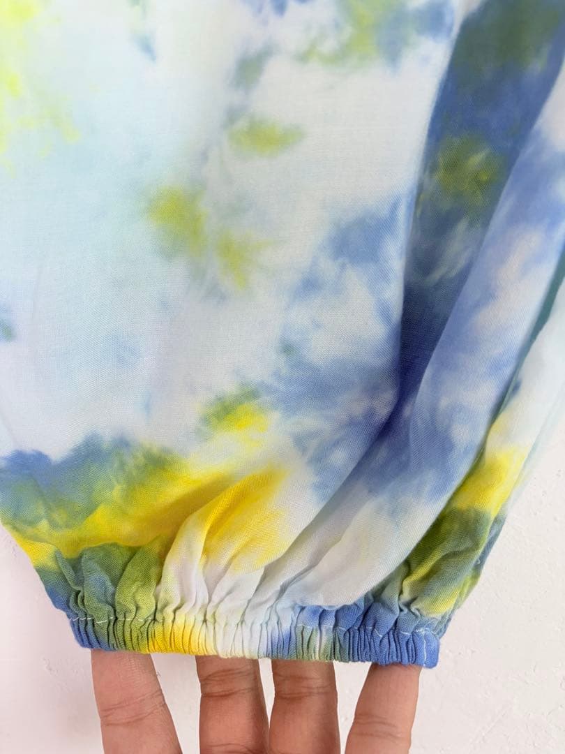 【一点もの】サルエルパンツ　ハンドメイド染め　曼荼羅　パープル