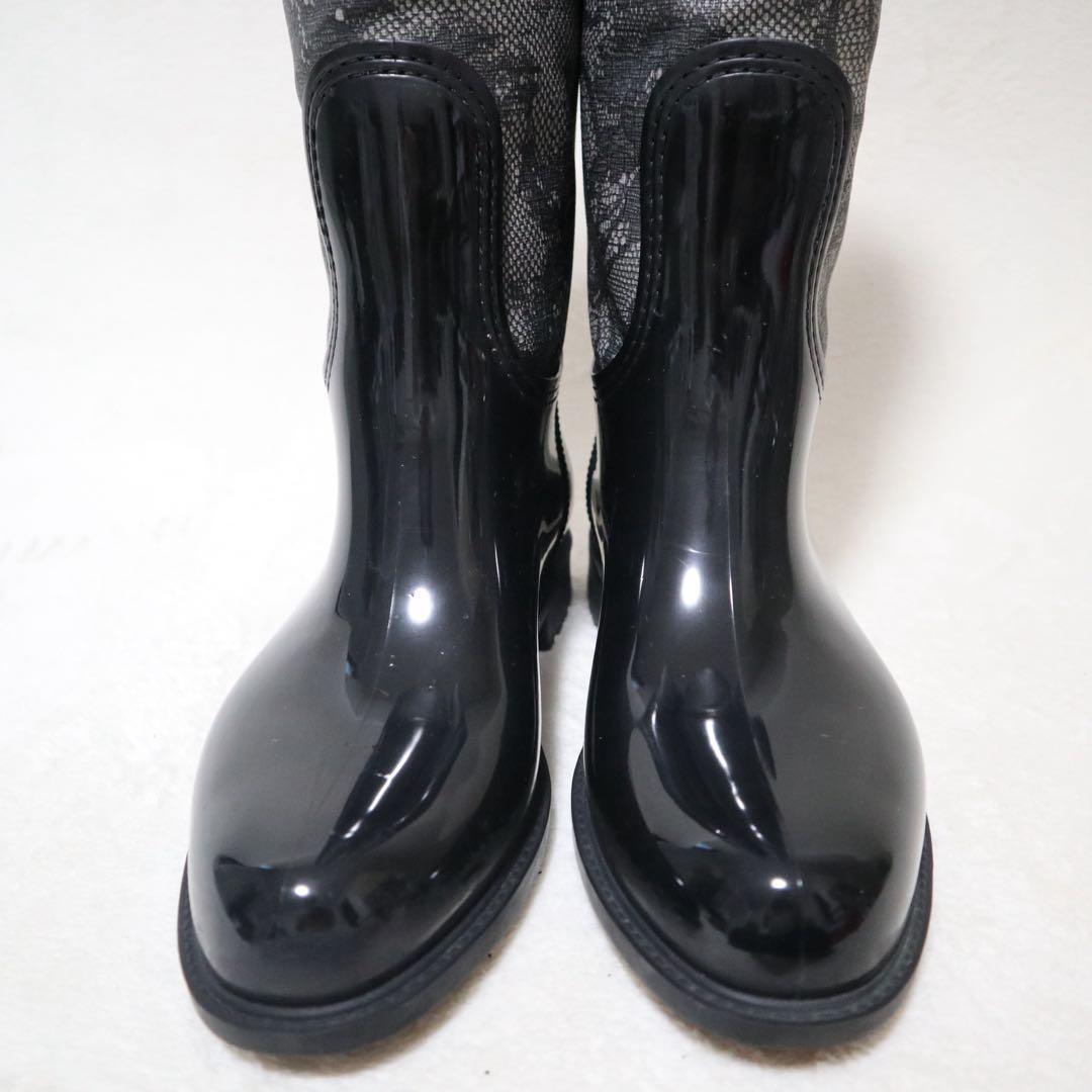 ヴァレンティノ レインブーツ 長靴 レース 刺繍 スタッズ ベルト ロング 38