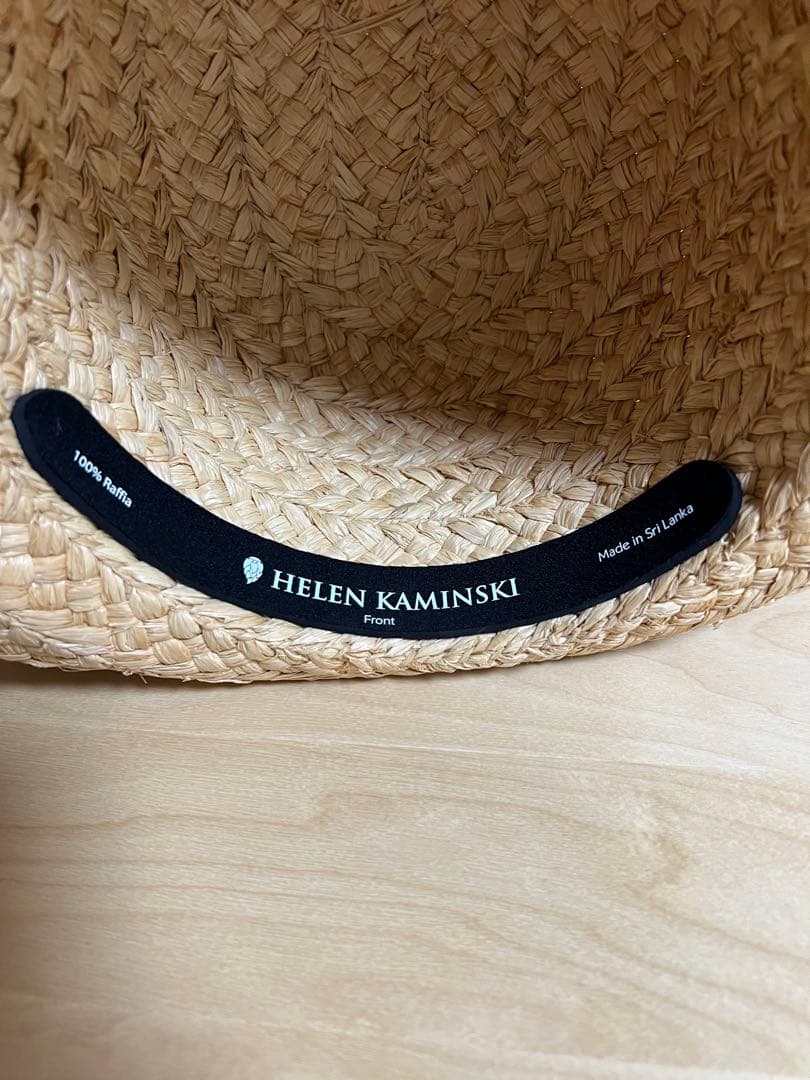 HELEN KAMINSKIヘレンカミンスキー 麦わら帽子 ベージュ リボン付き
