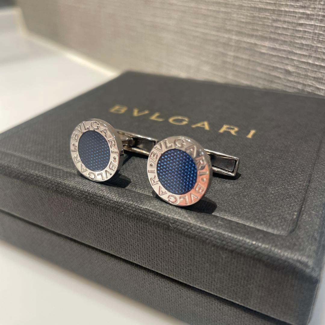 ブルガリ BVLGARI カフスボタン ブルガリブルー シルバー925
