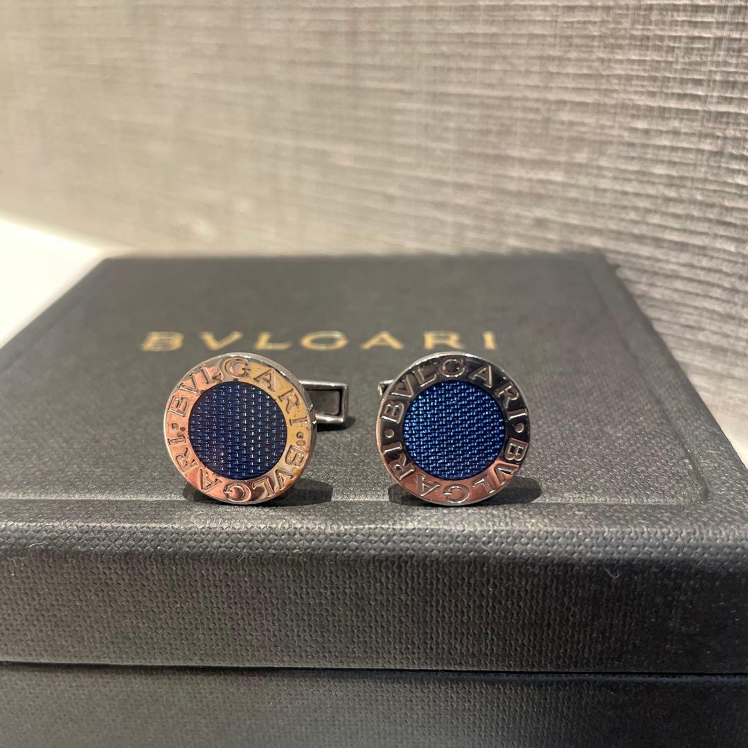 ブルガリ BVLGARI カフスボタン ブルガリブルー シルバー925