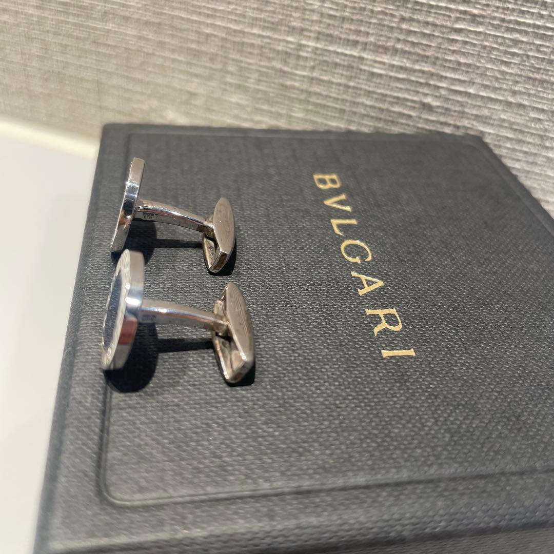ブルガリ BVLGARI カフスボタン ブルガリブルー シルバー925