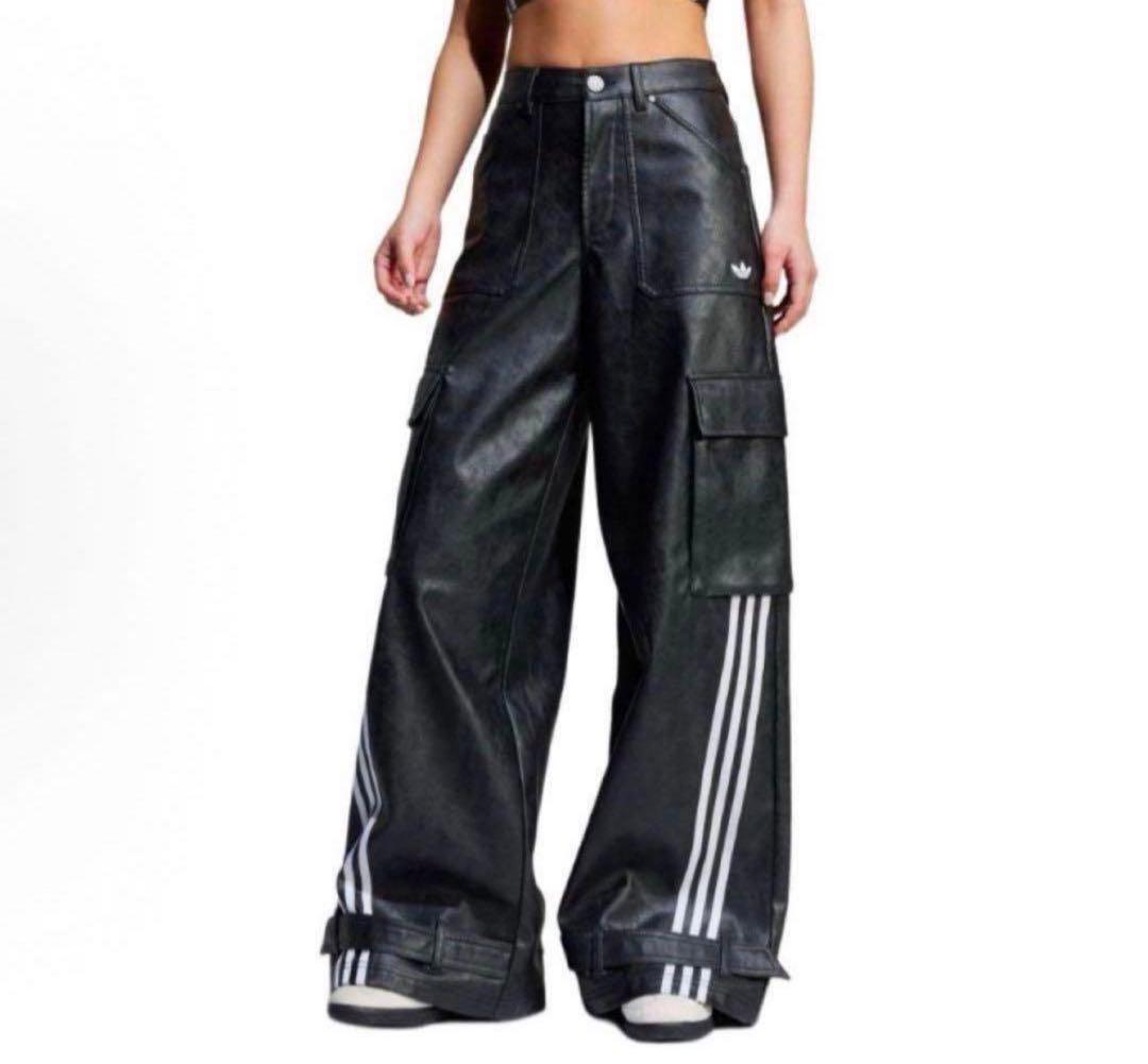 29サイズ adidas ADILENIUMシーズン3 フェイクレザーパンツ