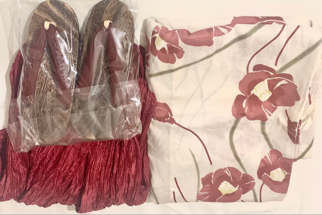 Dita 浴衣 大正椿流れ 浴衣・帯・下駄セット