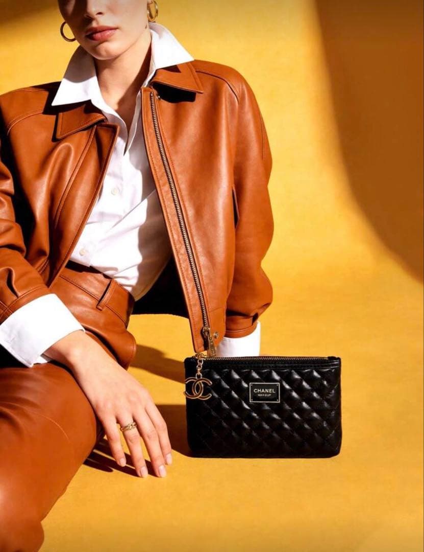 k*a様 CHANEL ブラック 化粧ポーチ　ダイアモンドパターン