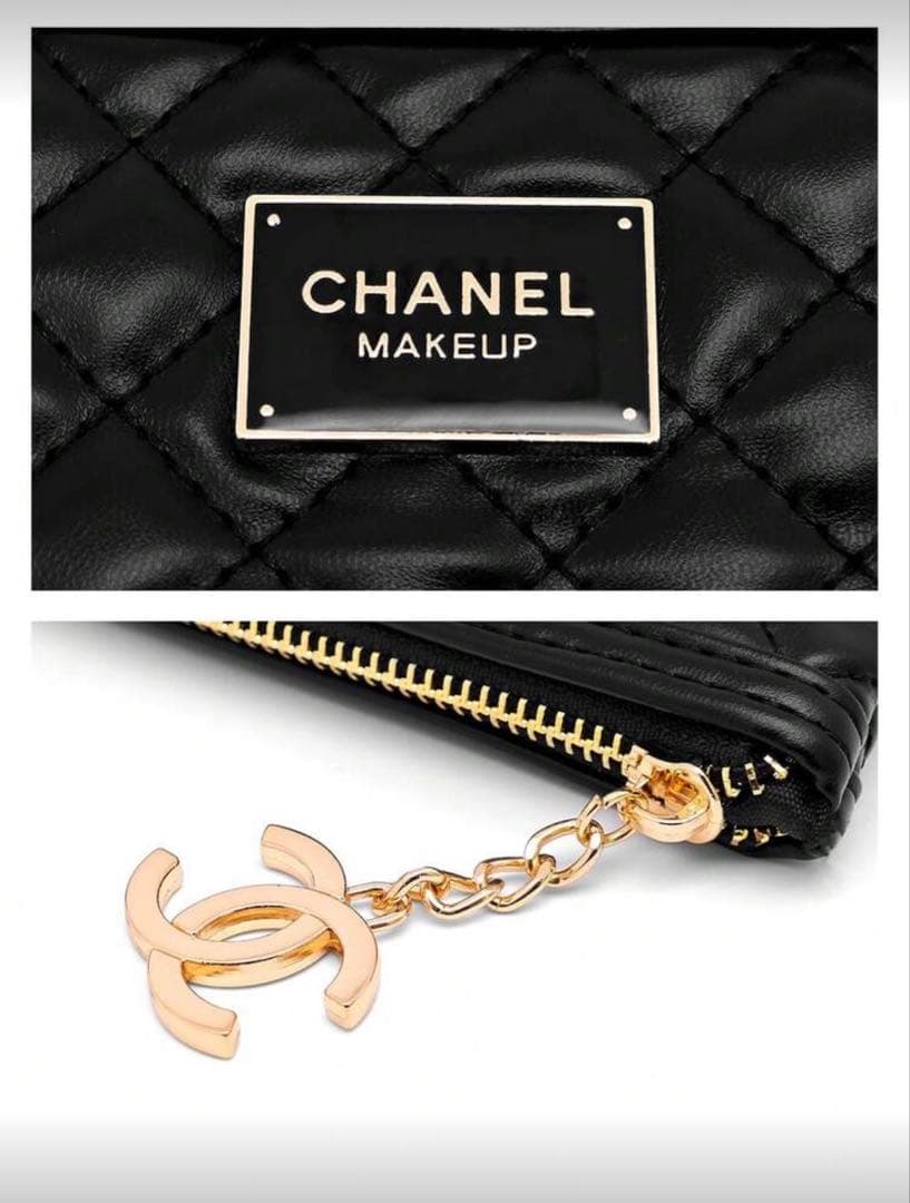 k*a様 CHANEL ブラック 化粧ポーチ　ダイアモンドパターン