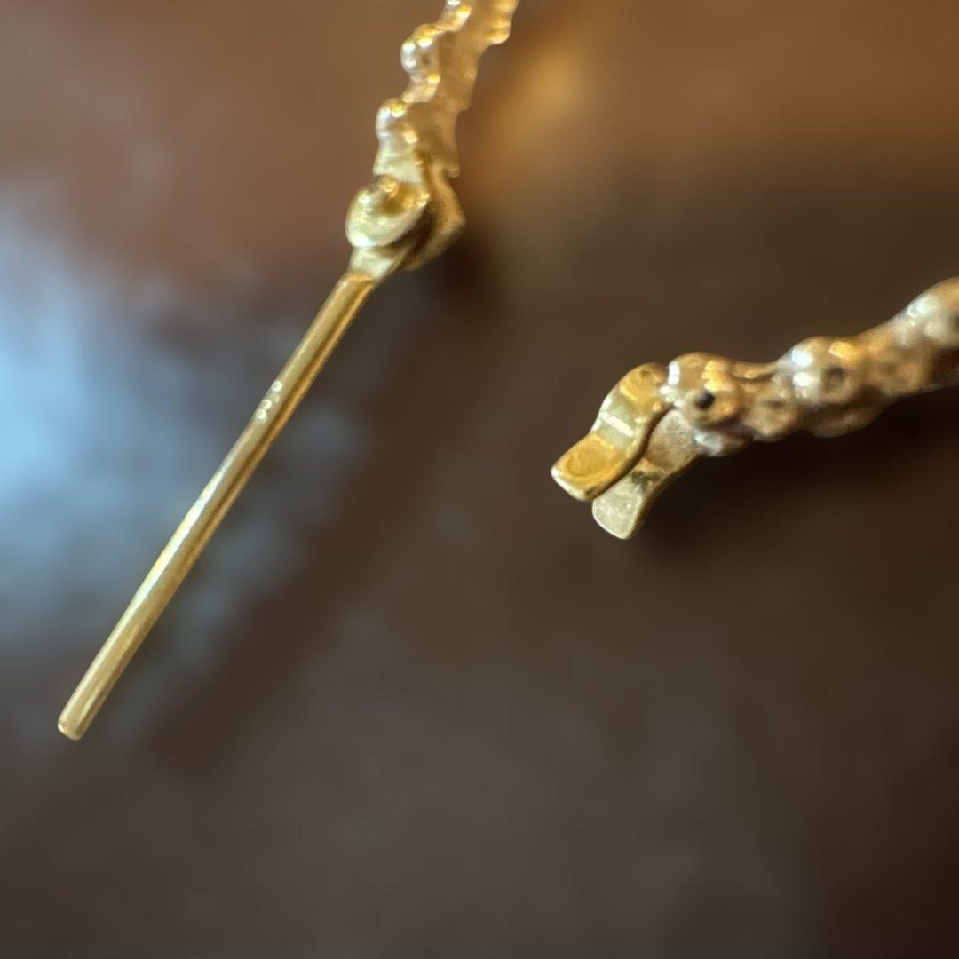 agete アガット◇ K18 K10 バブル フープ ピアス片方