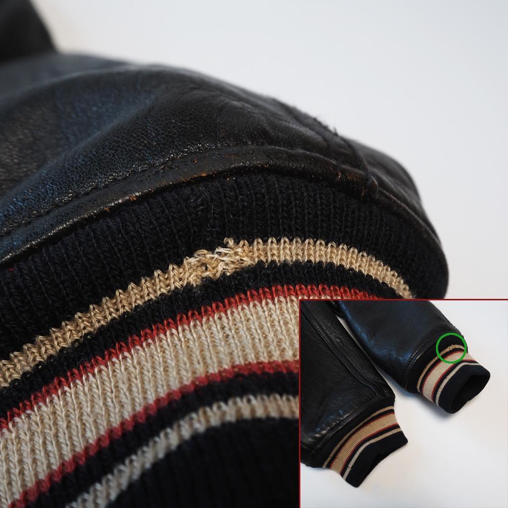 AVIREX 襟付き ショート丈 短丈 オールレザースタジャン 茶芯 本革