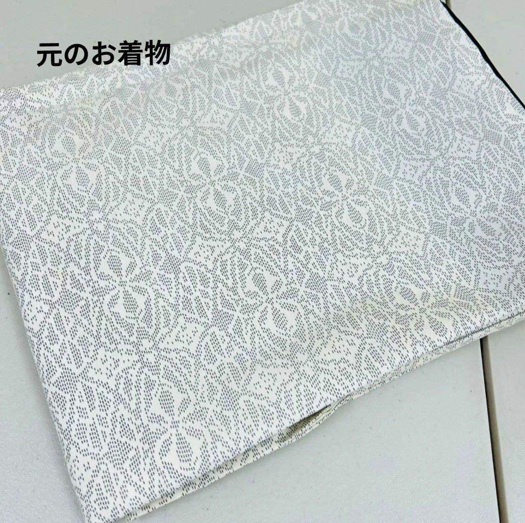 着物リメイク♤白大島紬フレアーワンピース♤正絹ストール付き♤