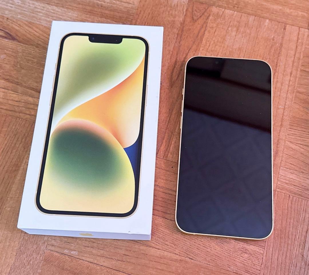 美品　iPhone 14 イエロー 128GB 箱・ケーブル付き