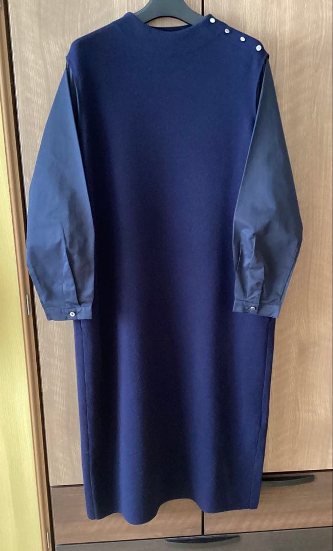 24AW ジェイプレス　CLOTH COMBI KNIT ワンピース　ネイビー系
