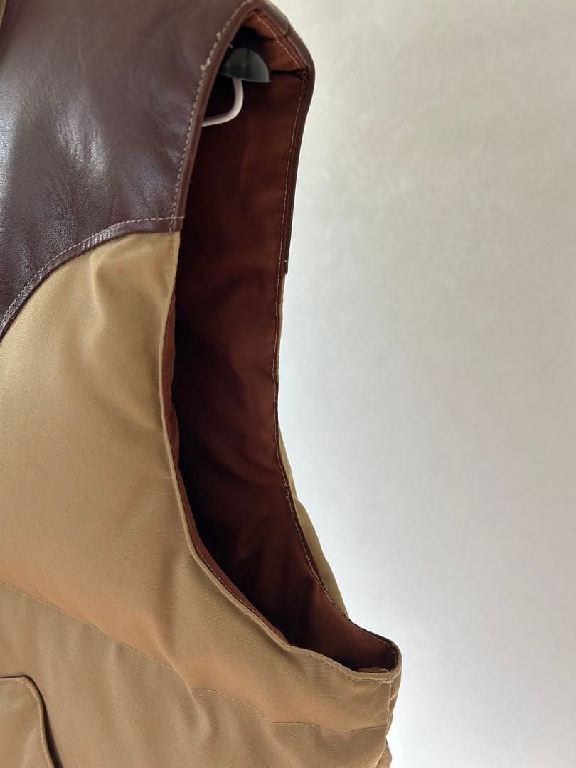 SUGAR CANE ダウンベスト Lサイズ ベージュ・ブラウン