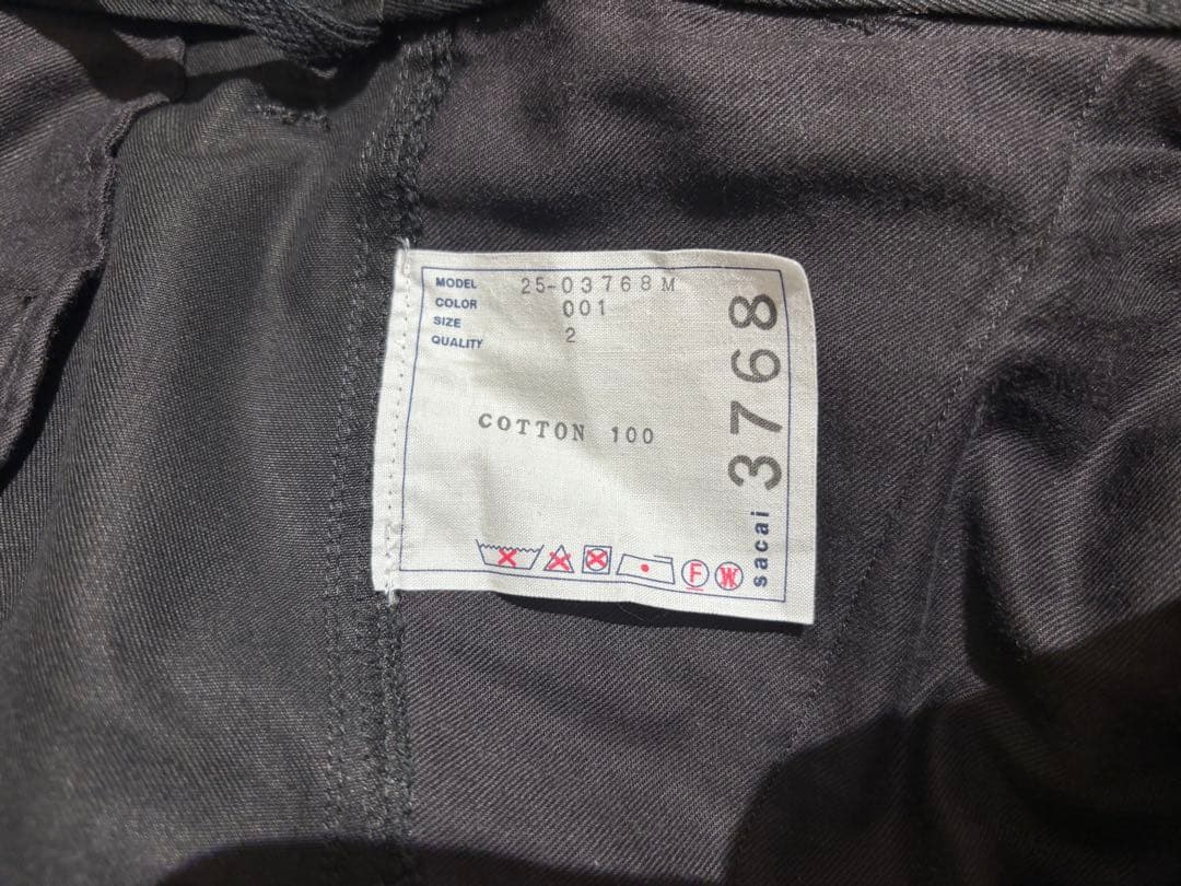 【新品未使用】sacai25aw cottonchino black size2