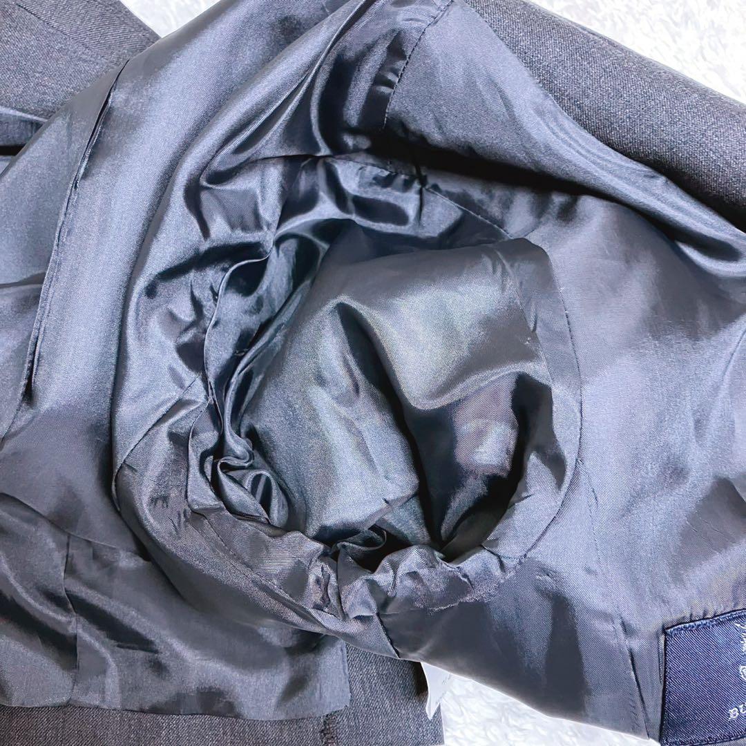 美品 バーバリー ロンドン ダブル 金ボタン テーラード ジャケット グレー