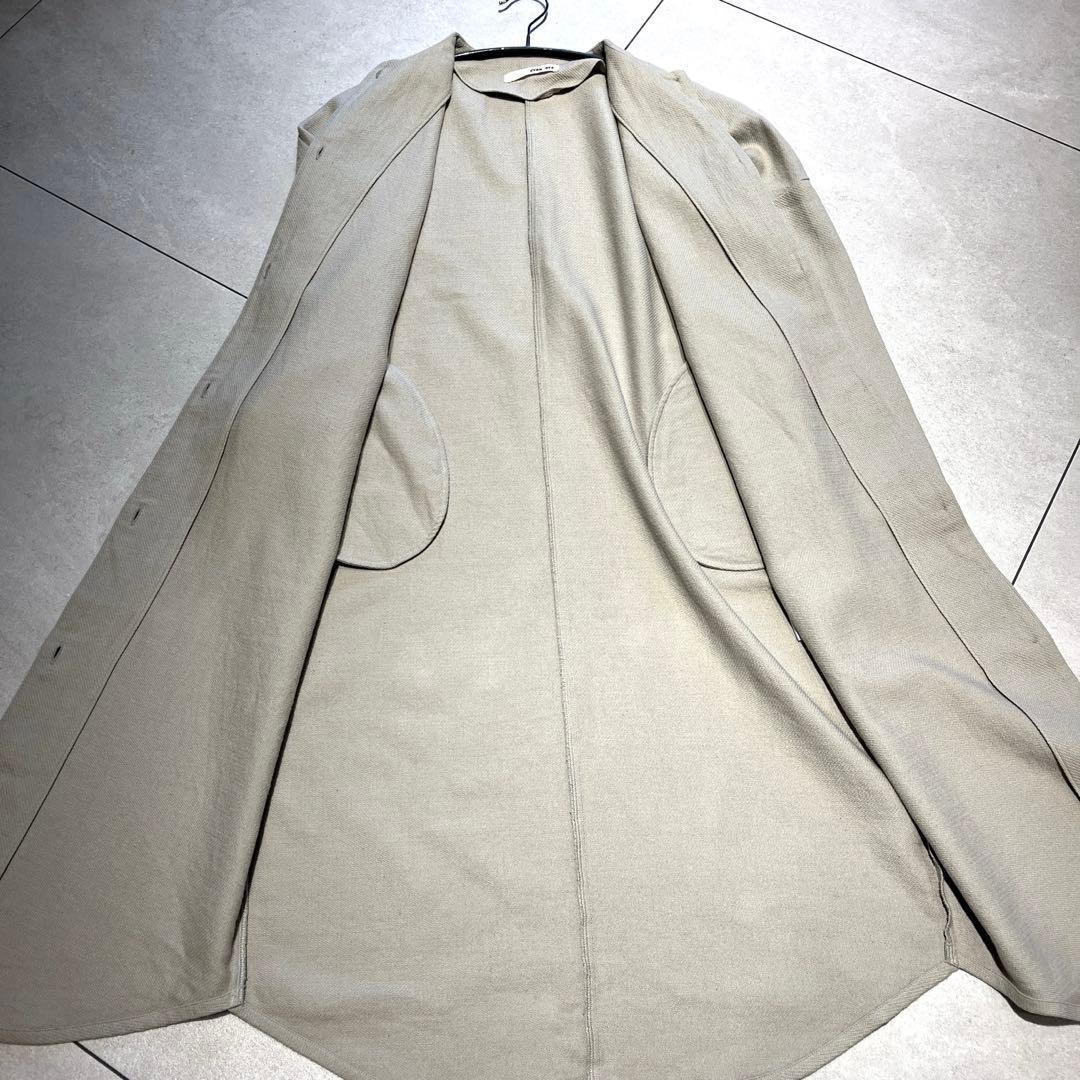 evam eva★近年秋冬モデル　ウールリネン　シャツワンピース　ローブ