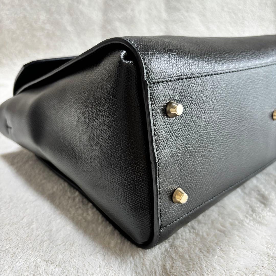 美品 FURLA フルラ レザー 2WAY ハンドバッグ ブラック 246572
