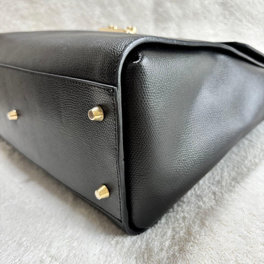 美品 FURLA フルラ レザー 2WAY ハンドバッグ ブラック 246572