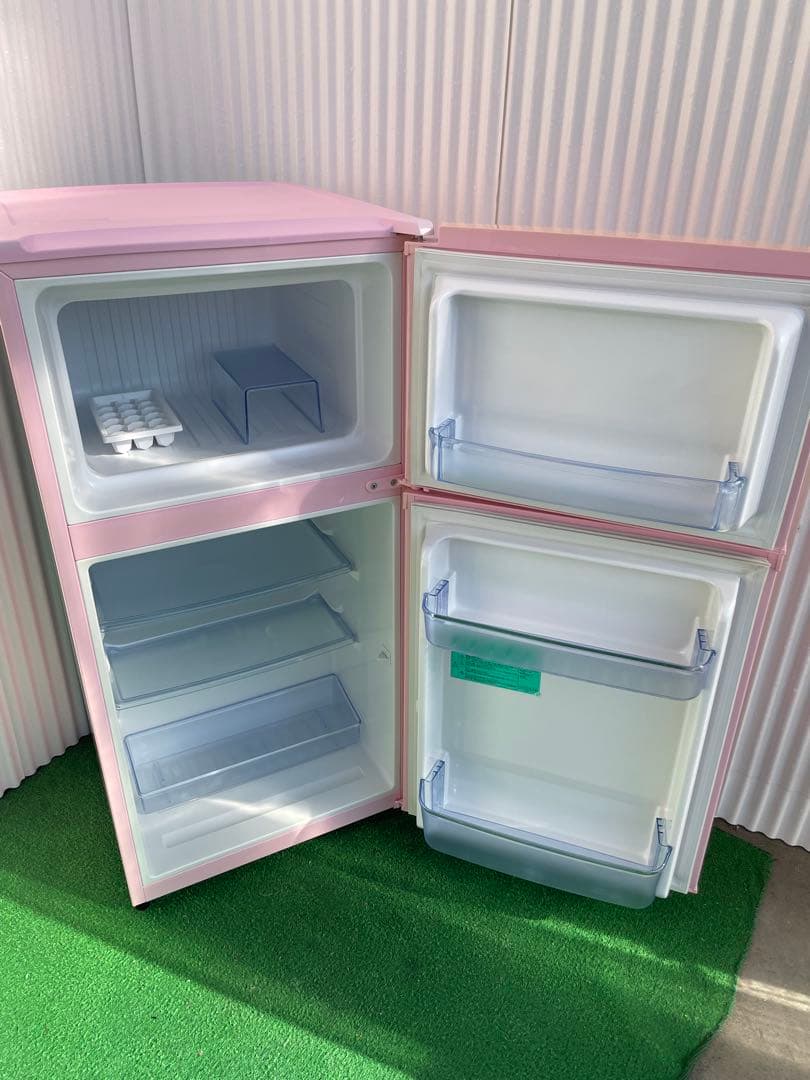 916 ハイアール おしゃれピンク 2ドア冷蔵庫 98L インテリア レトロ