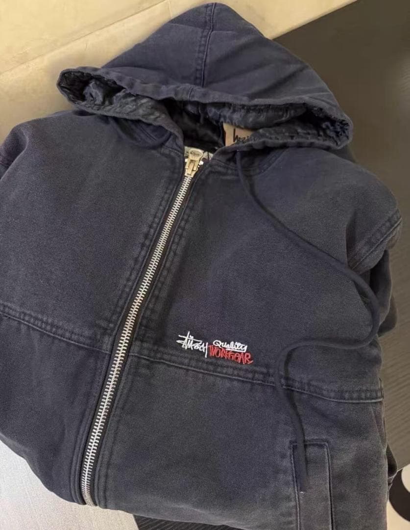 即日発送STUSSY Workgear フーディー ジャケット 黒