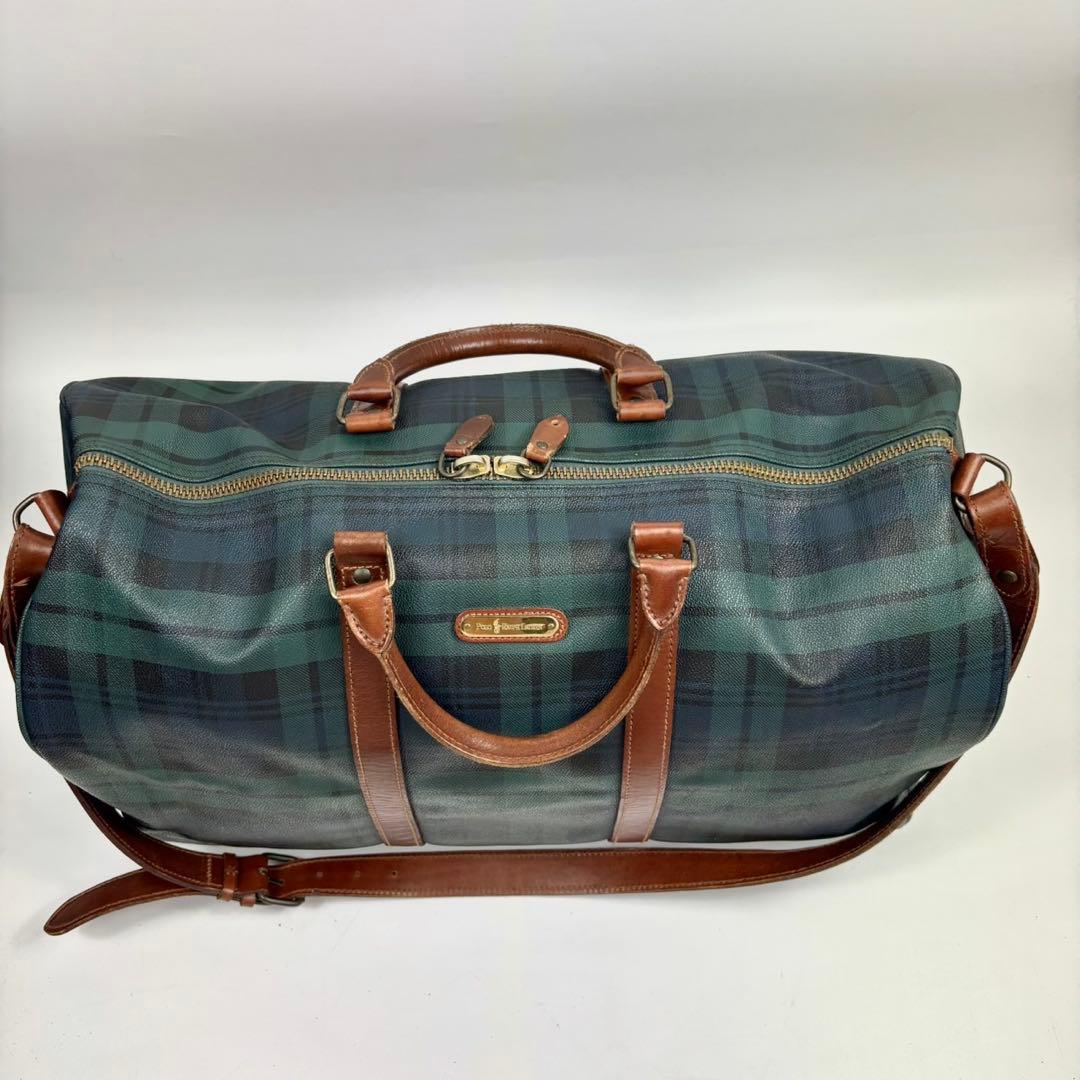 極美品✨ポロラルフローレン 2way ボストンバッグ 大容量 チェック柄 PVC