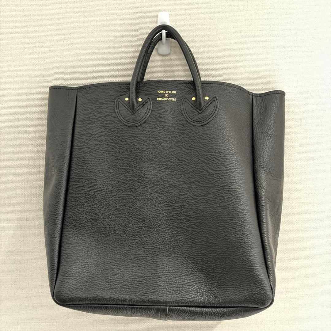 ヤングアンドオルセン　黒 レザー トートバッグ　エンボスレザー✨新品未使用✨