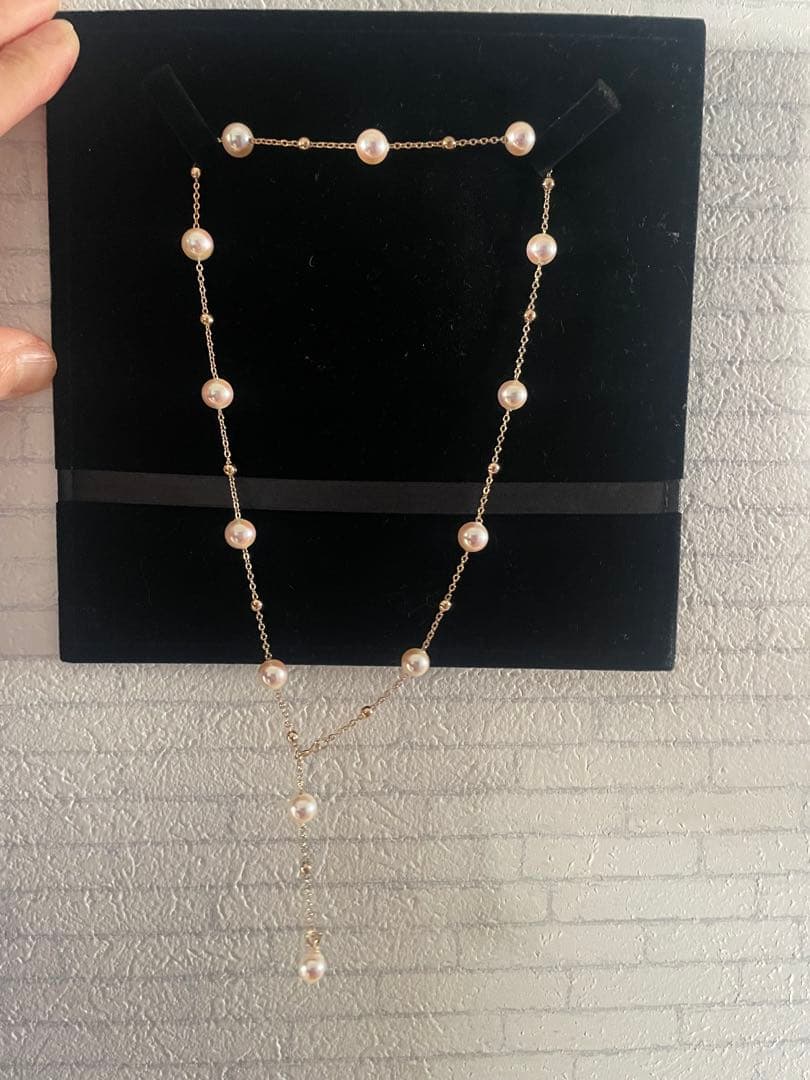 本真珠照り良しステーションネックレス7.7〜8.3mm箱無し