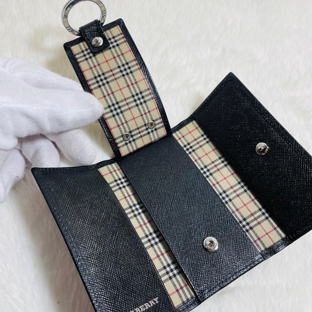 新品未使用　BURBERRY ノバチェック キーケース ブラック キーリング