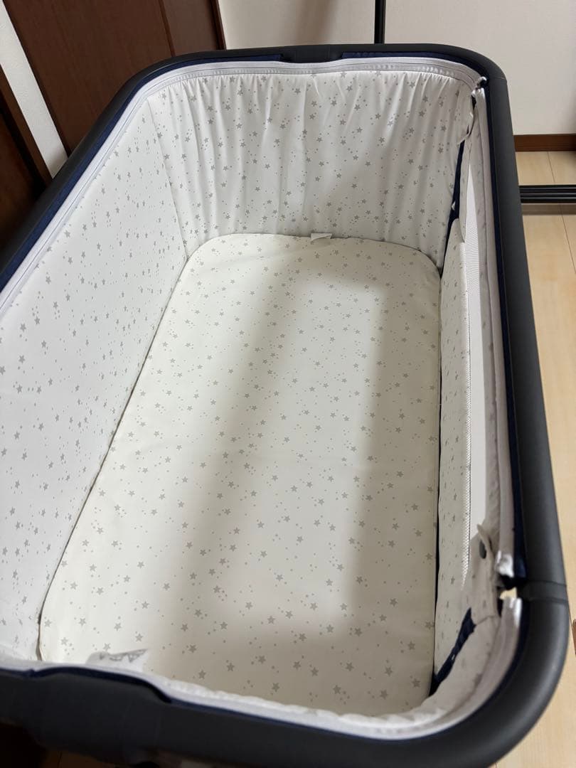 HZDMJ ベビーベッド ネイビー(たまひよごろ寝マット付き)