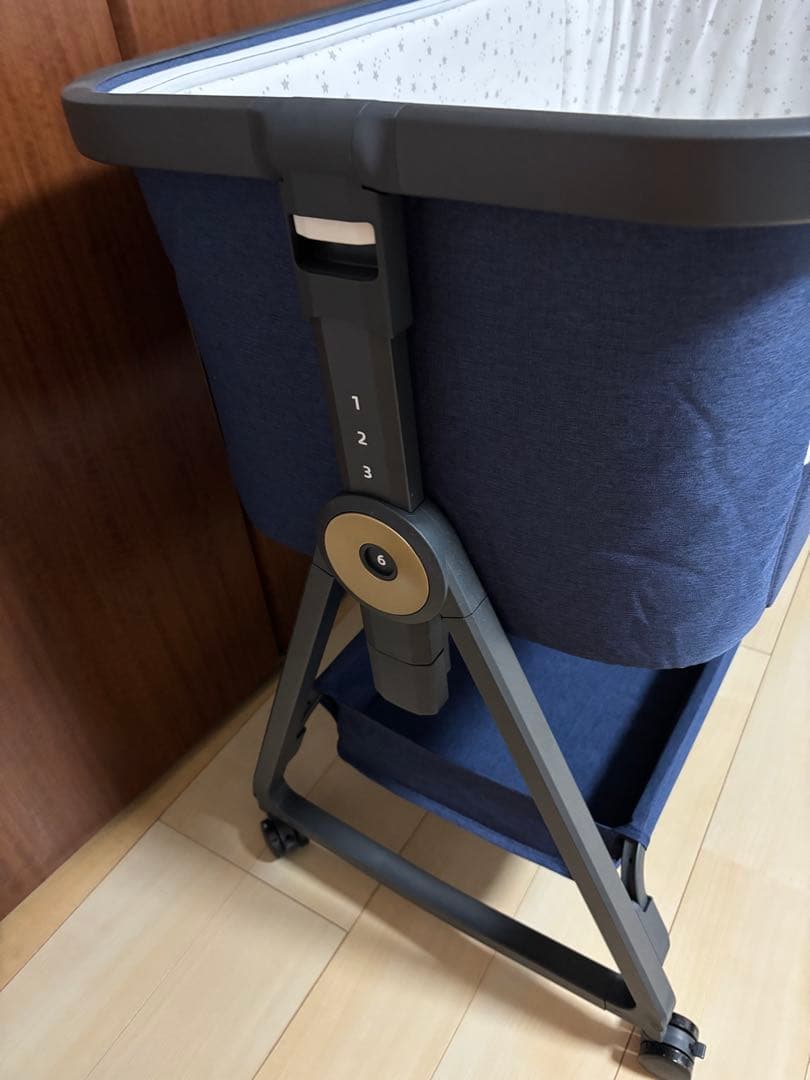 HZDMJ ベビーベッド ネイビー(たまひよごろ寝マット付き)