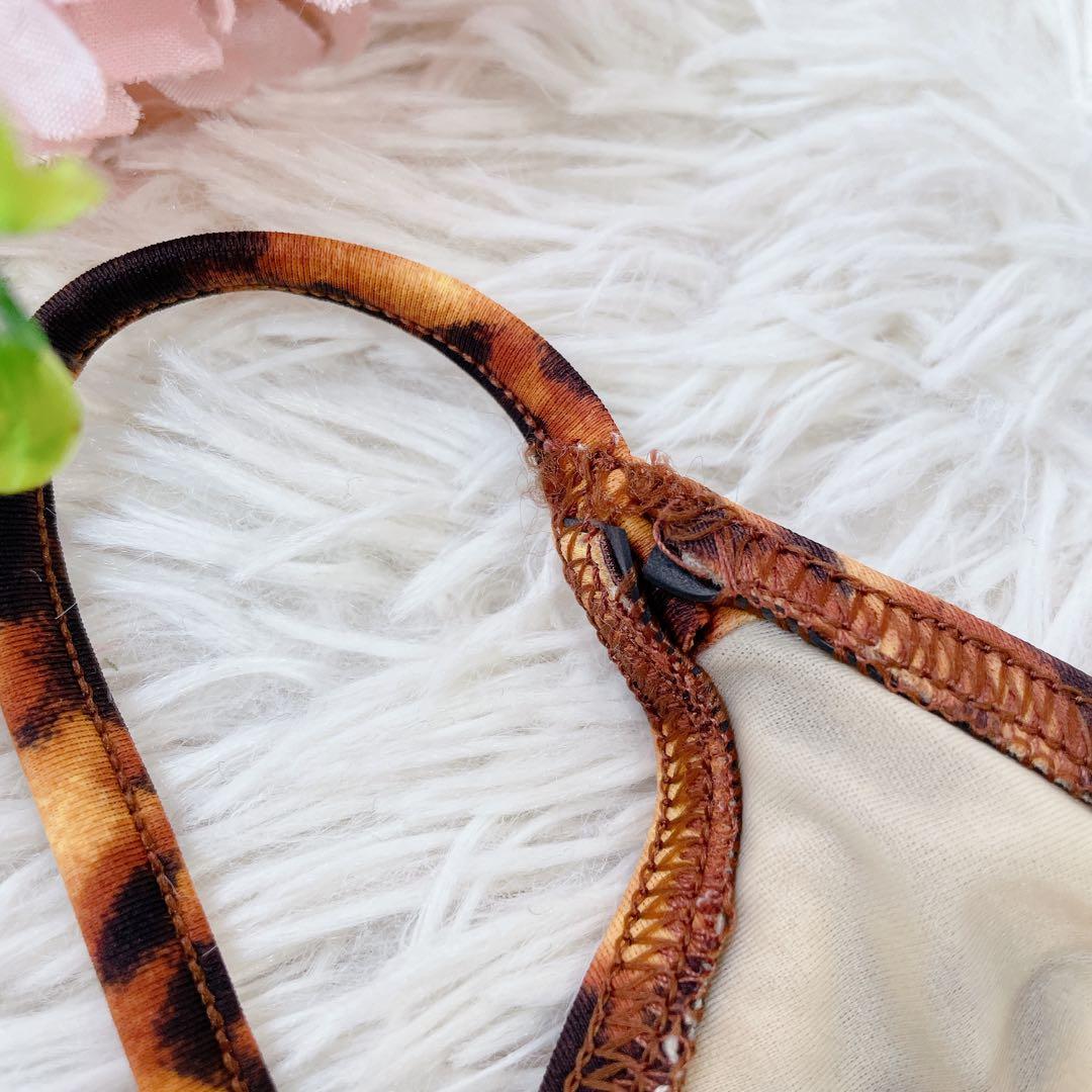 美品　セリーヌ　レオパード柄　ビキニ　水着　ハラコ