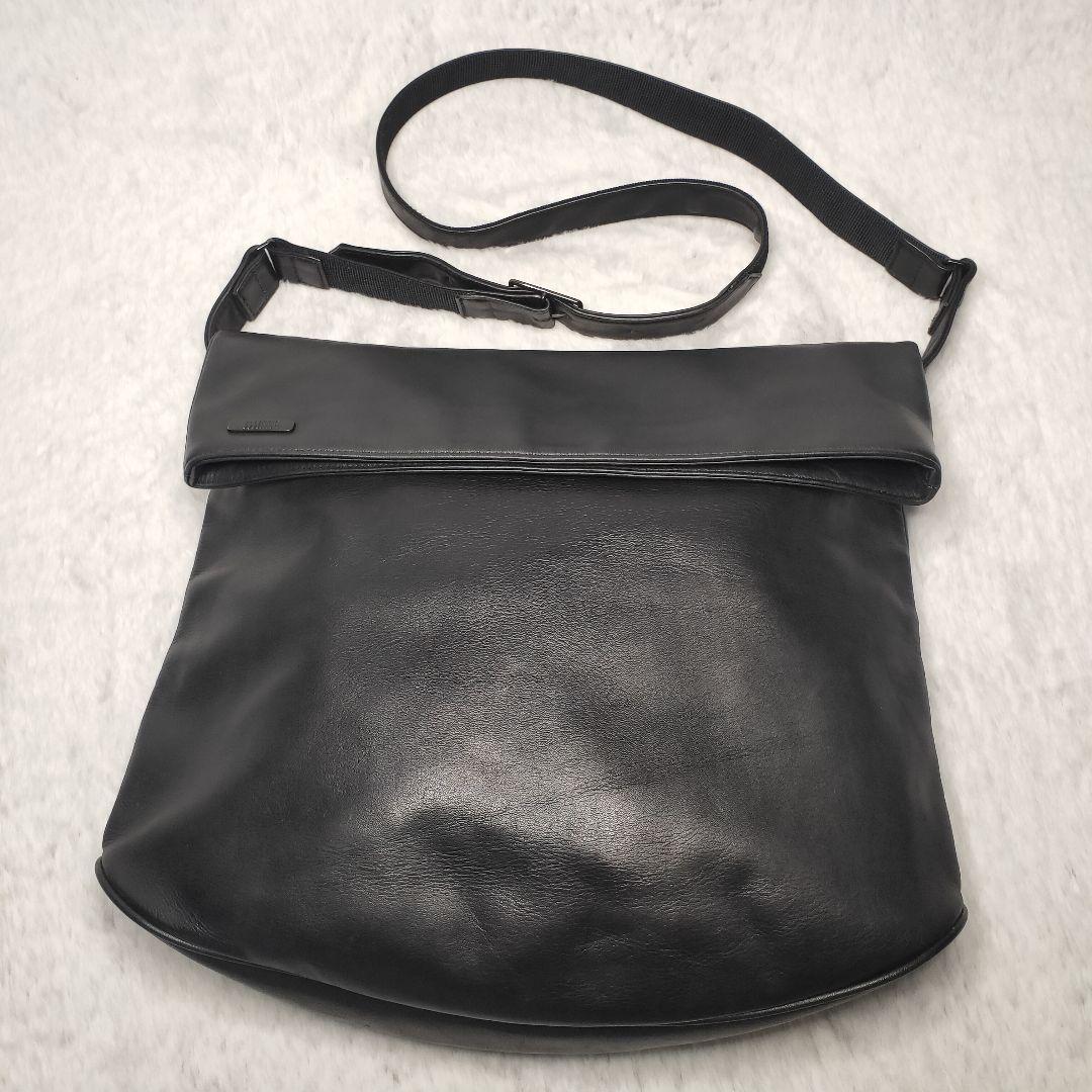 【美品】ミヤケデザインスタジオ ワンショルダー トートバッグ レザー ブラック