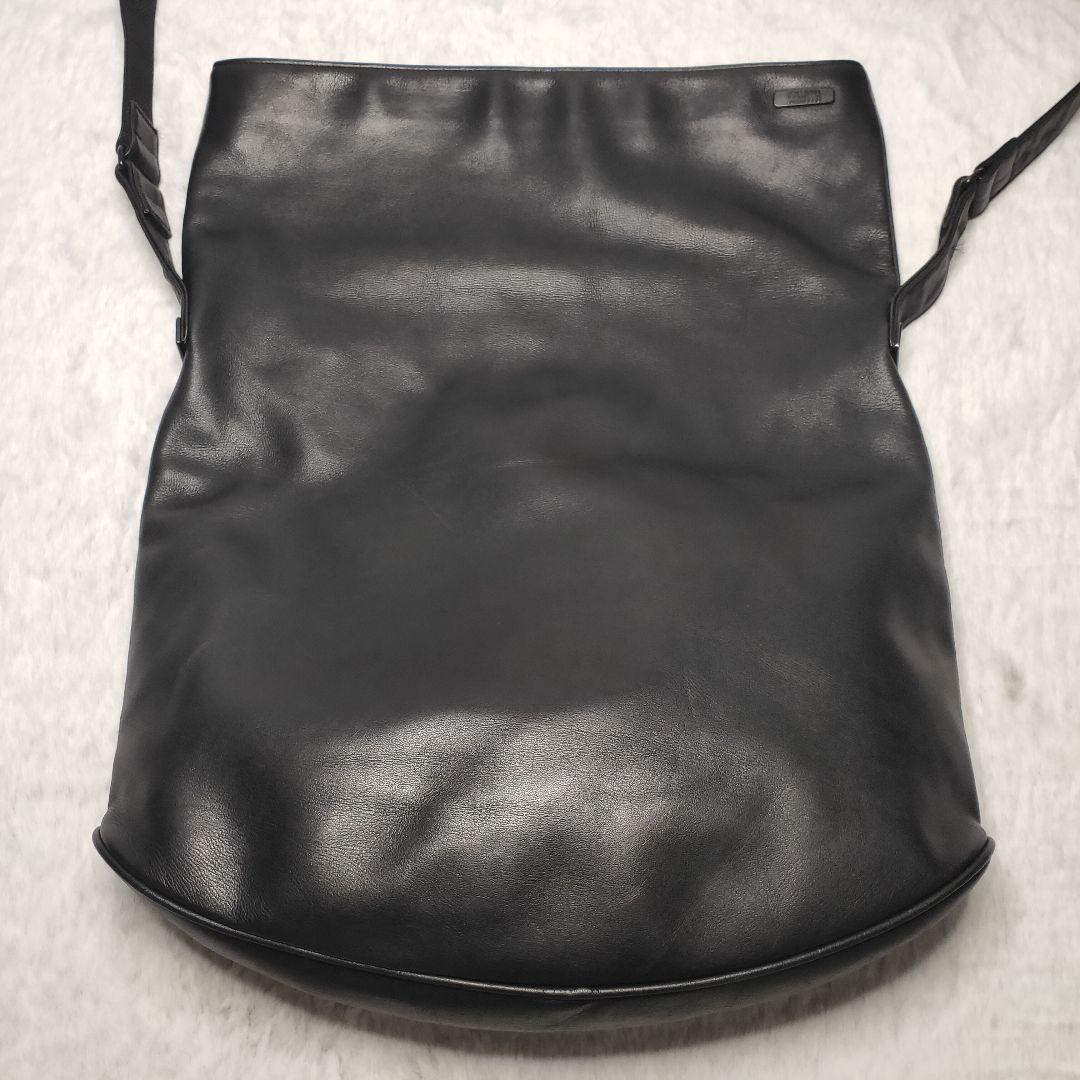 【美品】ミヤケデザインスタジオ ワンショルダー トートバッグ レザー ブラック