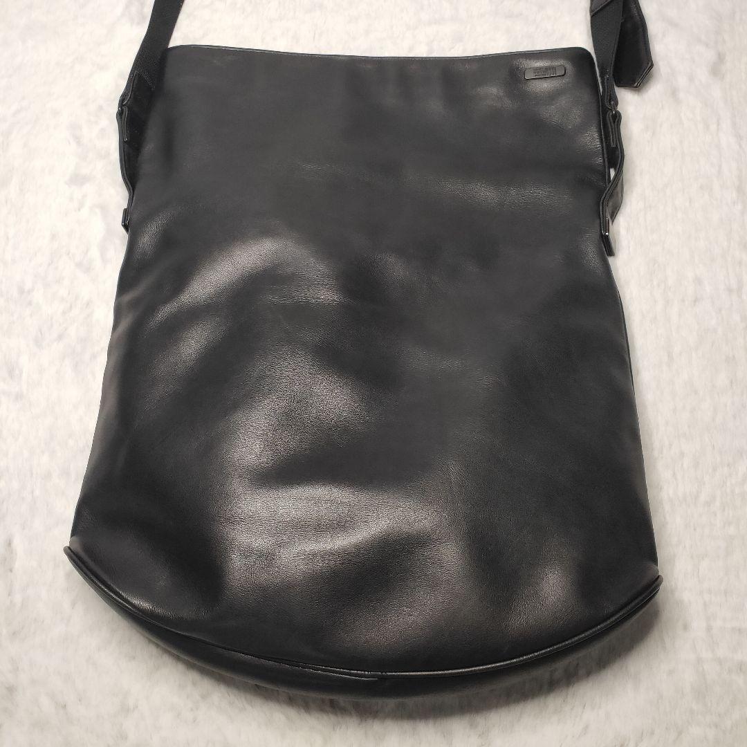 【美品】ミヤケデザインスタジオ ワンショルダー トートバッグ レザー ブラック