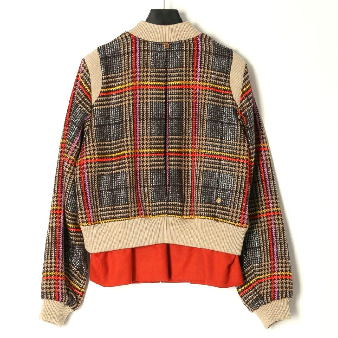 MUVEIL ミュベール ブルゾン チェック ブラウン系 36