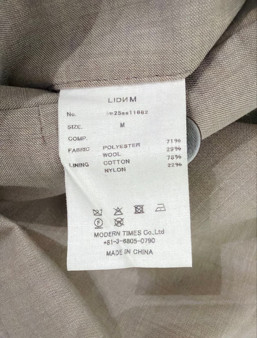 ほぼ新品 LIDNM SUPER LIGHT WOOL TROUSERS M