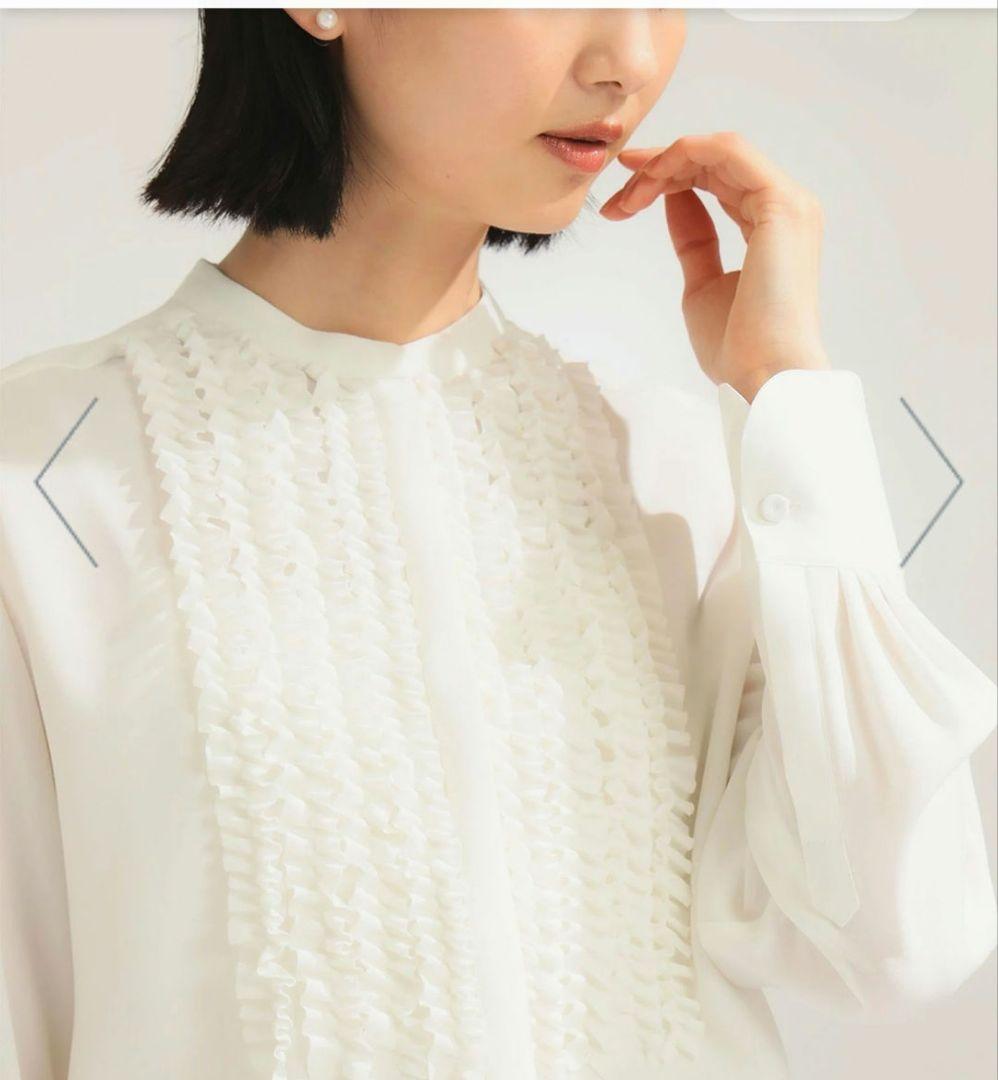 Demi-Luxe BEAMS　ジョーゼット フリルブラウス