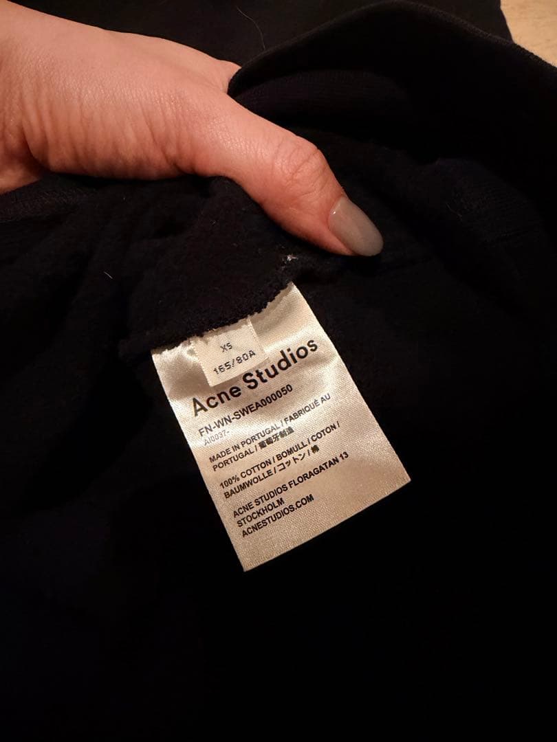 極美品 Acne Studios アクネ 黒 フード フーディ パーカー 旧ロゴ