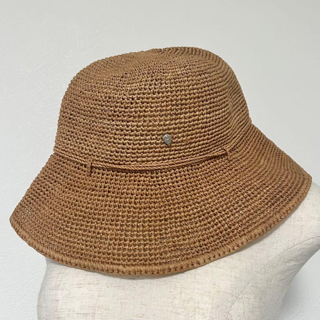 美品HELEN KAMISKI Provence 10ラフィアハット　ヌガー