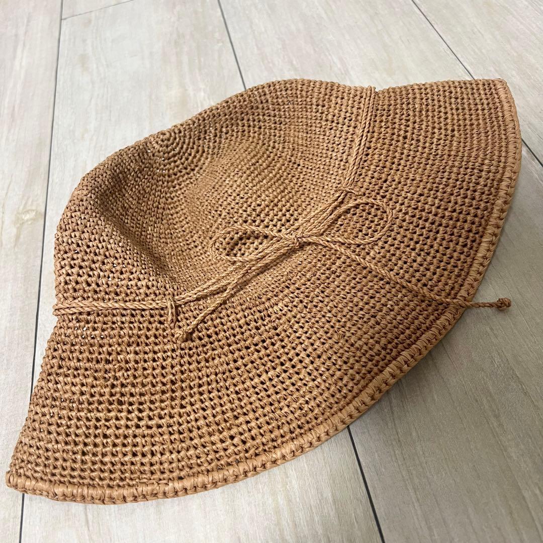 美品HELEN KAMISKI Provence 10ラフィアハット　ヌガー