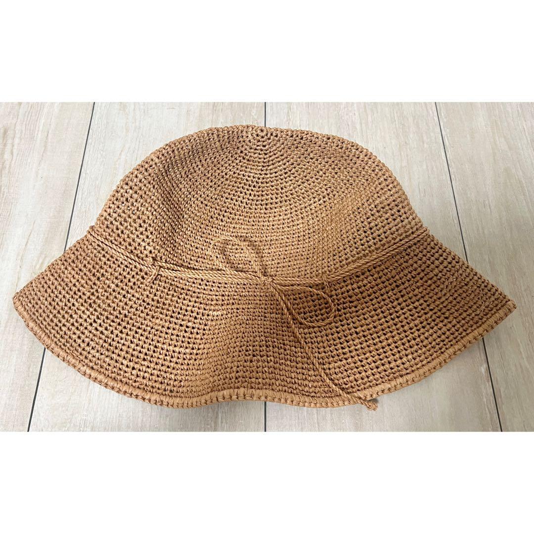 美品HELEN KAMISKI Provence 10ラフィアハット　ヌガー