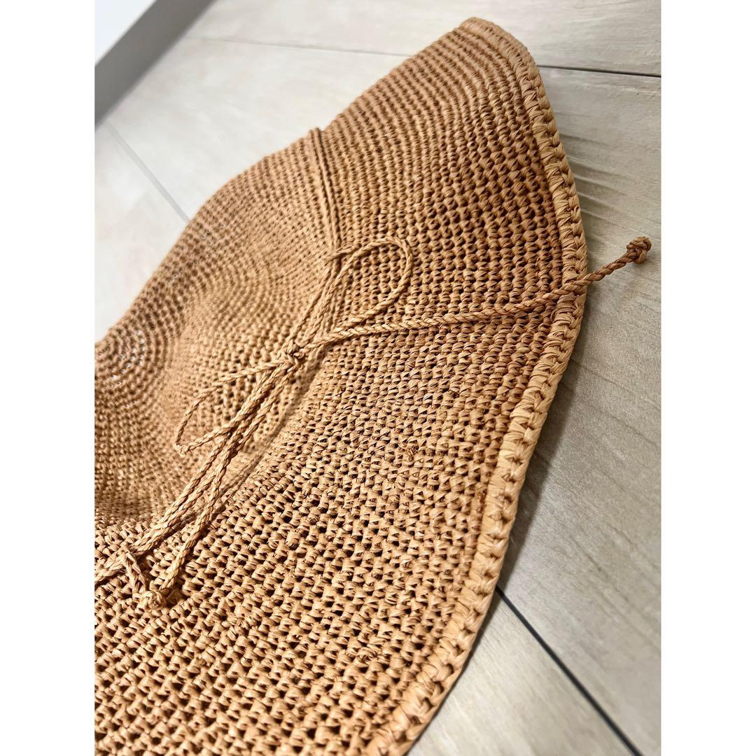 美品HELEN KAMISKI Provence 10ラフィアハット　ヌガー