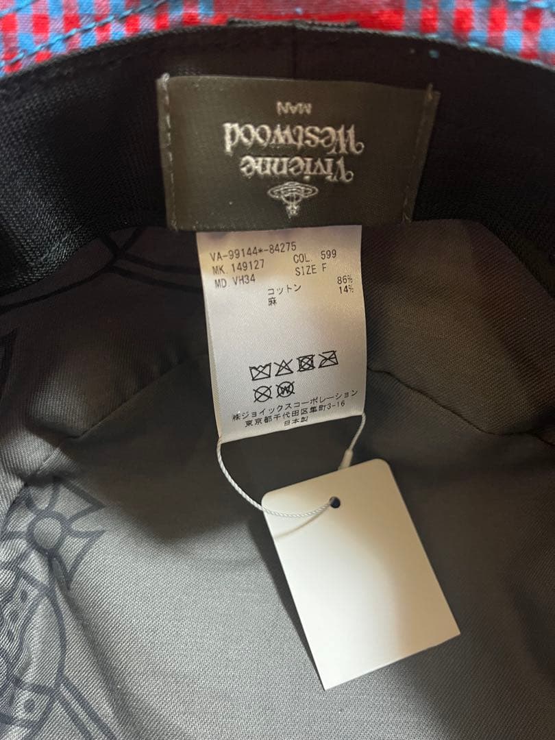 【希少】ヴィヴィアンウエストウッド　バケットハット 赤青チェック ハット帽