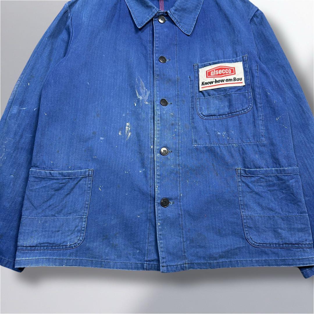 70~80's' alsecco ワークジャケット ペンキフェード ドイツ製