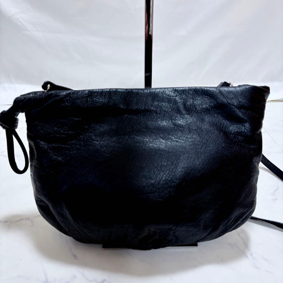 美品 russet ラシット 4WAY 巾着ショルダーバッグ 日本製 レザー 黒