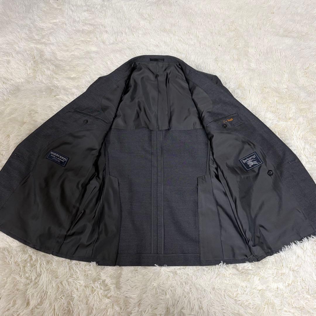 【モヘア】バーバリーズ スーツ セットアップ ダブル 2B グレー L