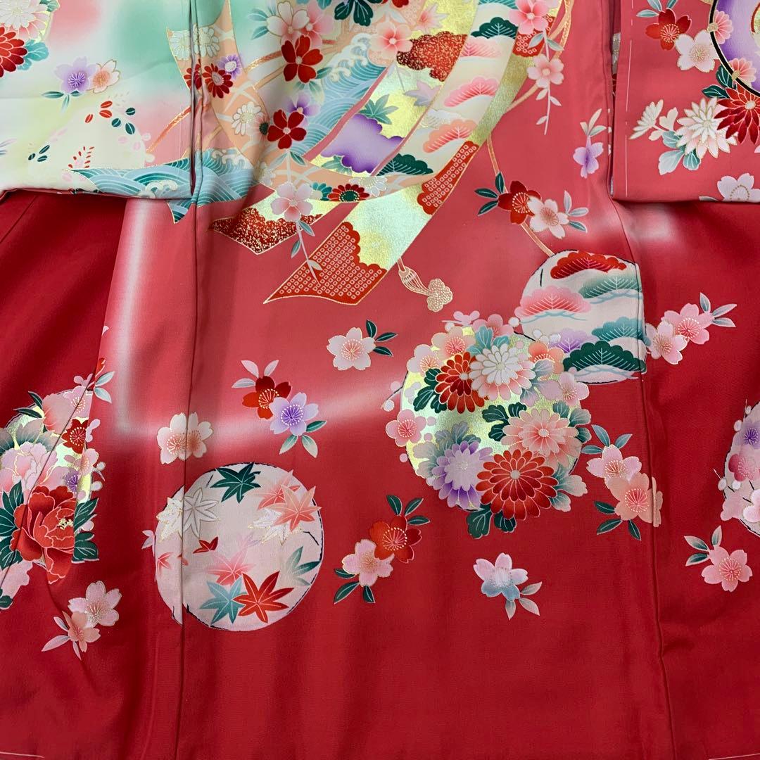 新品お宮参り 産着 祝着のきもの　京友禅染四季花鼓熨斗文多色染分ぼかし染　特撰品