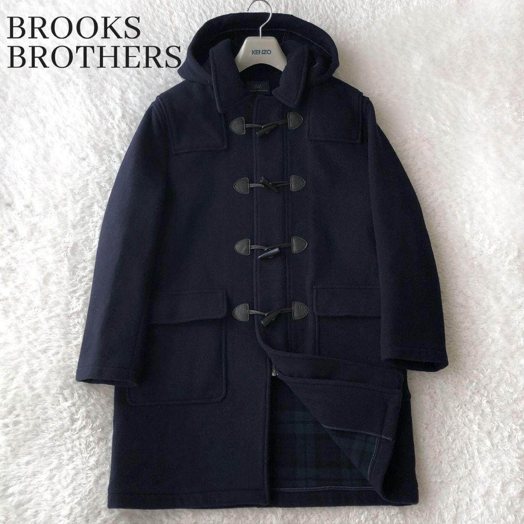 ブルックスブラザーズ ダッフルコート メルトン トグル レザー ネイビー L