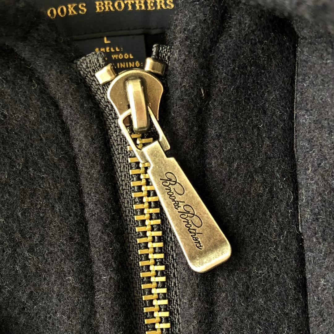 ブルックスブラザーズ ダッフルコート メルトン トグル レザー ネイビー L