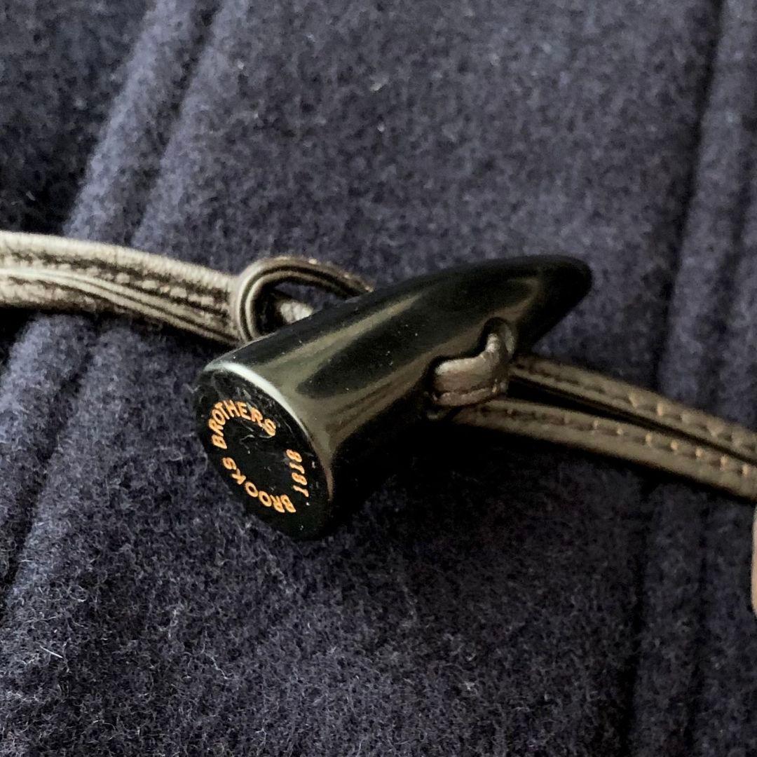 ブルックスブラザーズ ダッフルコート メルトン トグル レザー ネイビー L